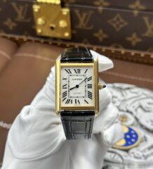 Cartier Tank Louis Fake Watch White Dial Case Yellow 27.8×38.1mm