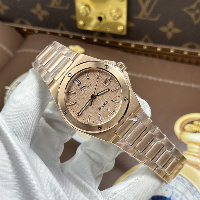IWC Ingenieur Knock Off Watches Case Rose Gold Swiss Automatic Movement V7 Factory 40mm