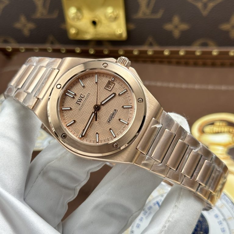 IWC Ingenieur Knock Off Watches Case Rose Gold Swiss Automatic Movement V7 Factory 40mm