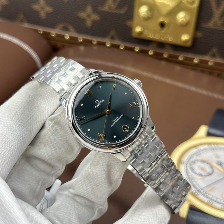 Omega De Ville Prestige Imitation Watches Cyan Blue Dial Automatic Movement 34mm