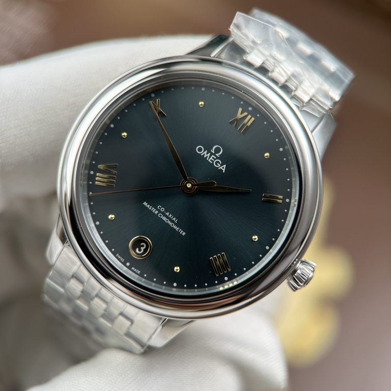 Omega De Ville Prestige Imitation Watches Cyan Blue Dial Automatic Movement 34mm