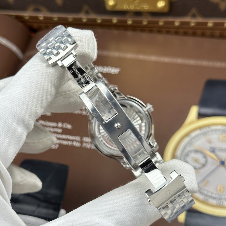 Omega De Ville Prestige Imitation Watches White Dial With Scratched Pattern 34mm