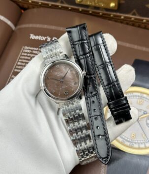Omega De Ville Prestige Knock Off Watches Brown Mother Of Pearl Dial Automatic Movement 34mm