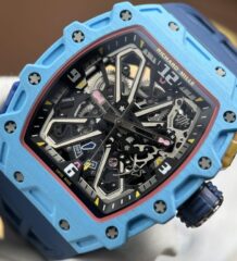 Richard Mille Fake Watches RM35-03 Rafael Nadal Case Pastel Blue Quartz TPT 43.2x50mm