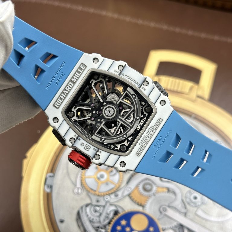Richard Mille RM 35-03 Rafael Nadal Replica Watches Case Carbon TPT White 43.2x50mm