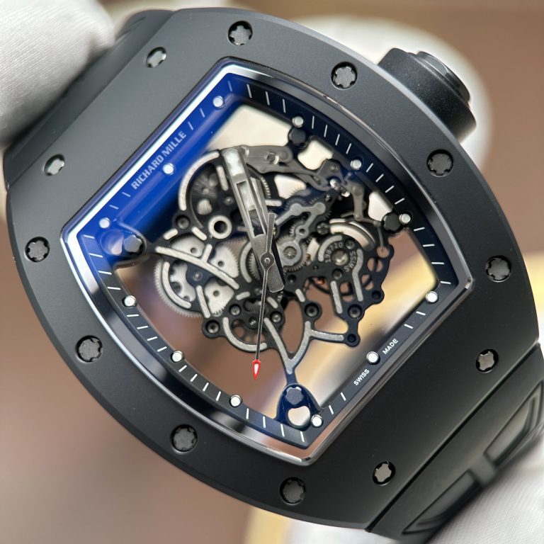 Richard Mille RM055 Black Imitation Watches Case Ceramic Rubber Strap ZF 49.9×42.7mm
