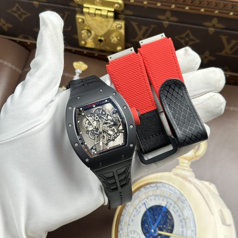 Richard Mille RM055 Knock Off Watches Case Black Ceramic ZF Factory 49.9×42.7mm