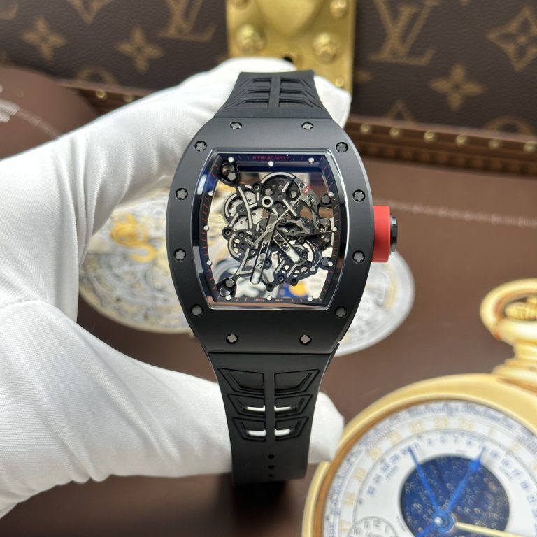 Richard Mille RM055 Knock Off Watches Case Black Ceramic ZF Factory 49.9×42.7mm