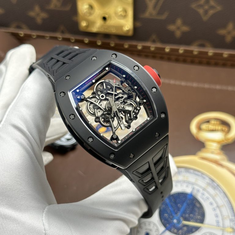 Richard Mille RM055 Knock Off Watches Case Black Ceramic ZF Factory 49.9×42.7mm