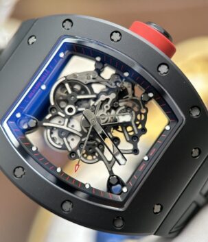 Richard Mille RM055 Knock Off Watches Case Black Ceramic ZF Factory 49.9×42.7mm