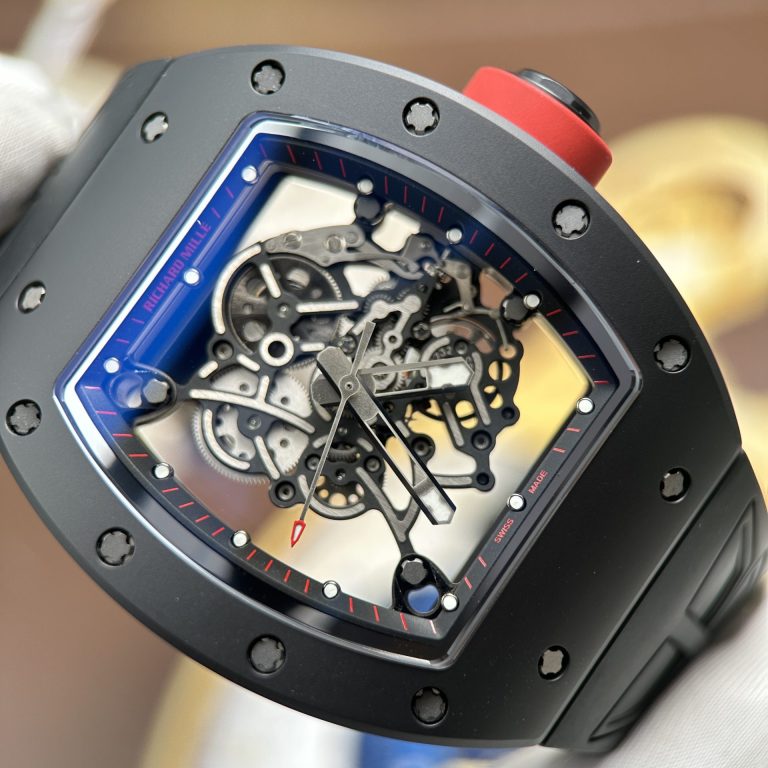 Richard Mille RM055 Knock Off Watches Case Black Ceramic ZF Factory 49.9×42.7mm