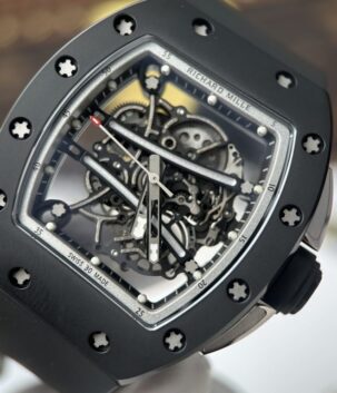 Richard Mille RM61-01 Knock Off Watches Black Ceramic Case Manual Winding Movement 50.2×42.7mm