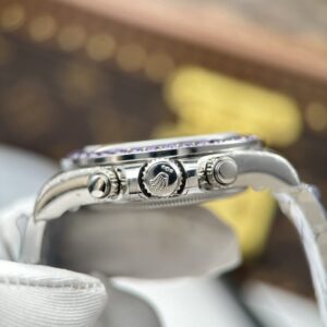 Rolex Daytona Replica Watches Mother Of Pearl Purple Dial Bezel Stone CZ 40mm