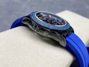 Rolex Daytona By Blaken Fake Watches Skeleton Dial Rubber Strap Blue 40mm