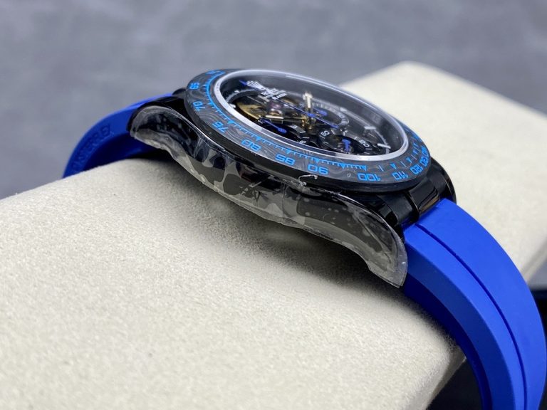Rolex Daytona By Blaken Fake Watches Skeleton Dial Rubber Strap Blue 40mm