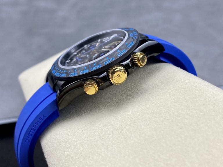 Rolex Daytona By Blaken Fake Watches Skeleton Dial Rubber Strap Blue 40mm