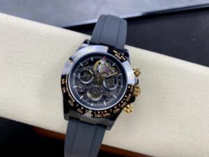 Rolex Daytona By Blaken Replica Watches Skeleton Dial Rubber Strap 40mm