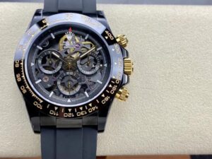 Rolex Daytona By Blaken Replica Watches Skeleton Dial Rubber Strap 40mm