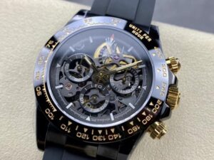 Rolex Daytona By Blaken Replica Watches Skeleton Dial Rubber Strap 40mm