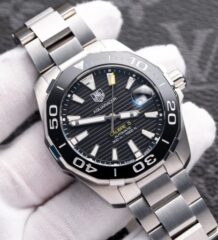 Tag Heuer Aquarace Replica Watch Black Dial Metal Strap 41mm