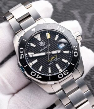 Tag Heuer Aquarace Replica Watch Black Dial Metal Strap 41mm