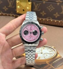 Tudor Black Bay Chronograph Copies Watches Pink Dial Metal Wire ZF Factory 41mm