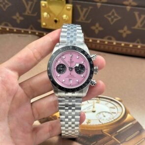 Tudor Black Bay Chronograph Copies Watches Pink Dial Metal Wire ZF Factory 41mm