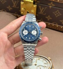 Tudor Black Bay Chronograph Replica Watches Blue Dial Metal Wire ZF Factory 41mm