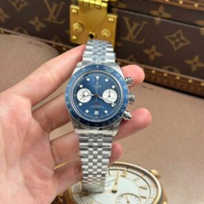 Tudor Black Bay Chronograph Replica Watches Blue Dial Metal Wire ZF Factory 41mm