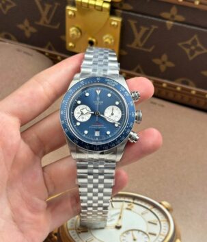 Tudor Black Bay Chronograph Replica Watches Blue Dial Metal Wire ZF Factory 41mm