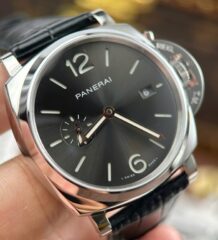 Panerai Luminor Due PAM1250 Knock Off Watches Gray Dial Leather Strap VS Factory 42mm