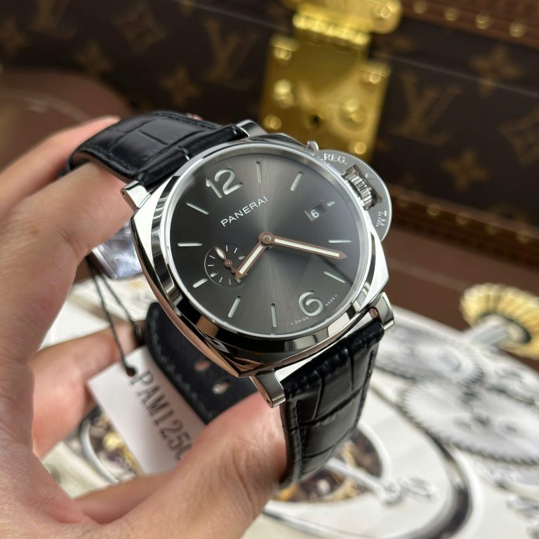 Panerai Luminor Due PAM1250 Knock Off Watches Gray Dial Leather Strap VS Factory 42mm
