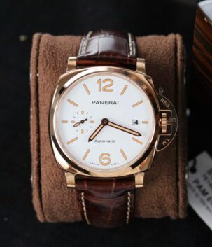 Panerai Luminor PAM01042 Knock Off Watches White Dial Leather Strap VS Factory 42mm
