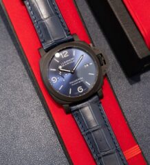 Panerai Luminot Marina PAM1664 Carbon Replica Watches Leather Strap VS Factory 44mm