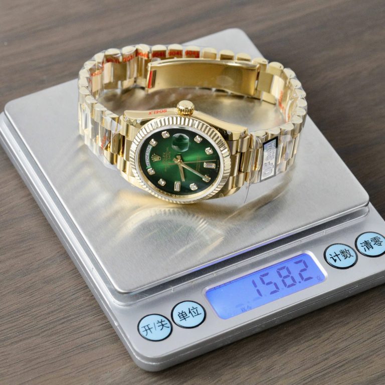 Rolex Day-Date 128238 Best Replica Watch Dial Green Ombre Weight 158 Grams QF Factory 36mm - Image 3