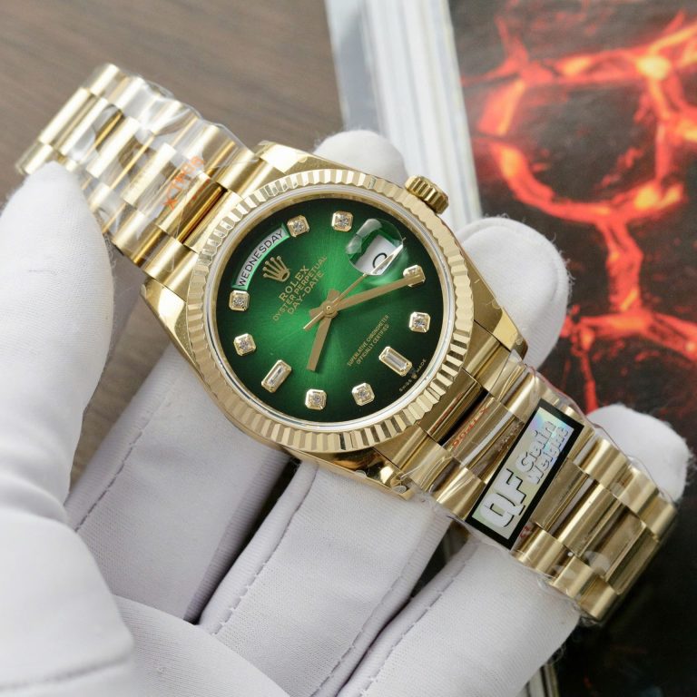Rolex Day-Date 128238 Best Replica Watch Dial Green Ombre Weight 158 Grams QF Factory 36mm - Image 4