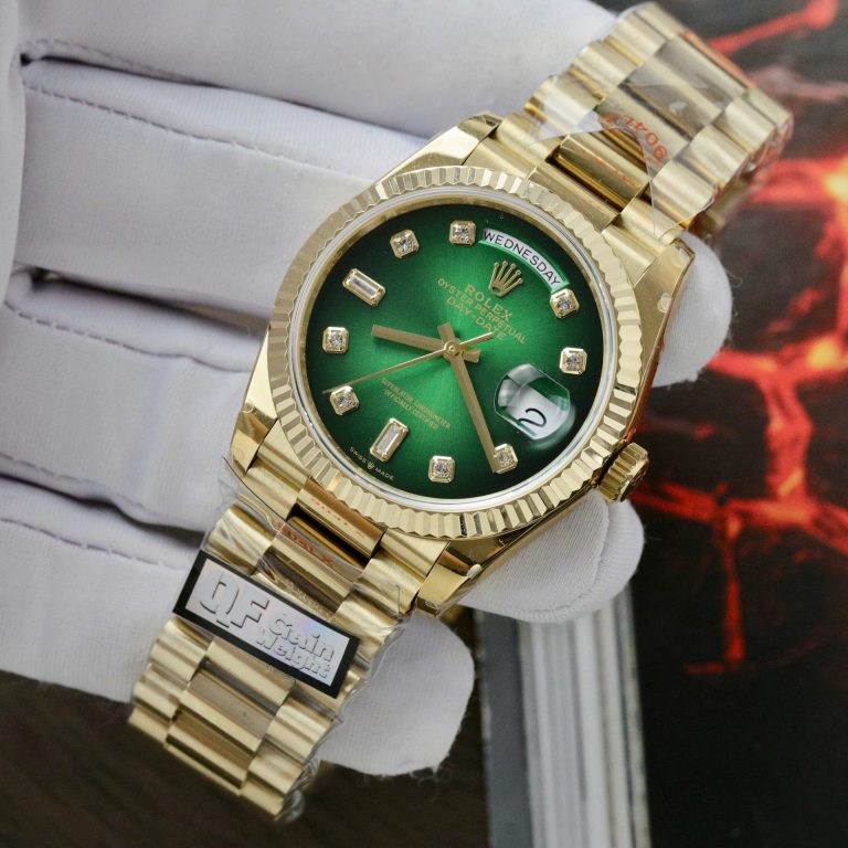 Rolex Day-Date 128238 Best Replica Watch Dial Green Ombre Weight 158 Grams QF Factory 36mm - Image 5