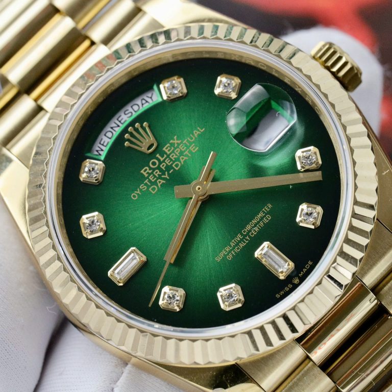 Rolex Day-Date 128238 Best Replica Watch Dial Green Ombre Weight 158 Grams QF Factory 36mm - Image 6