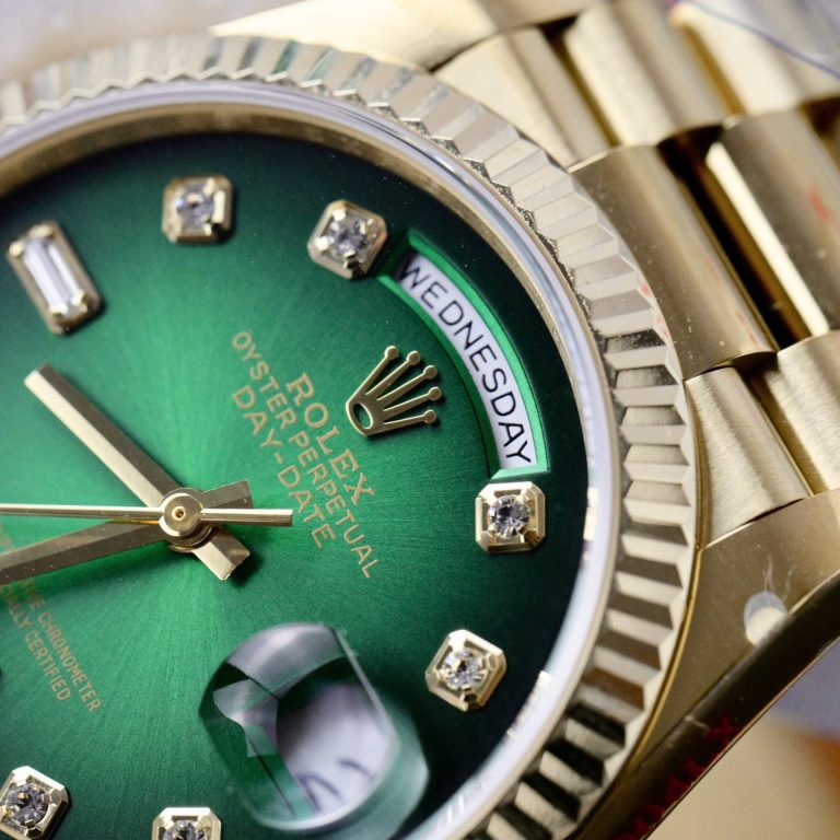 Rolex Day-Date 128238 Best Replica Watch Dial Green Ombre Weight 158 Grams QF Factory 36mm - Image 7