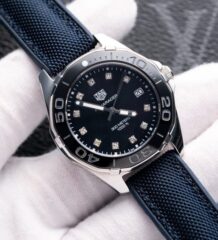 Tag Heuer Aquaracer Replica Watch Mother Of Pearl Dial Leather Strap 35mm