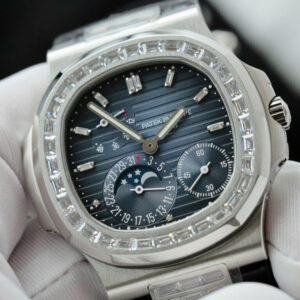 Patek Philippe Nautilus 5724 Replica Watches Gray Dial Leather Strap PPF Factory 40mm