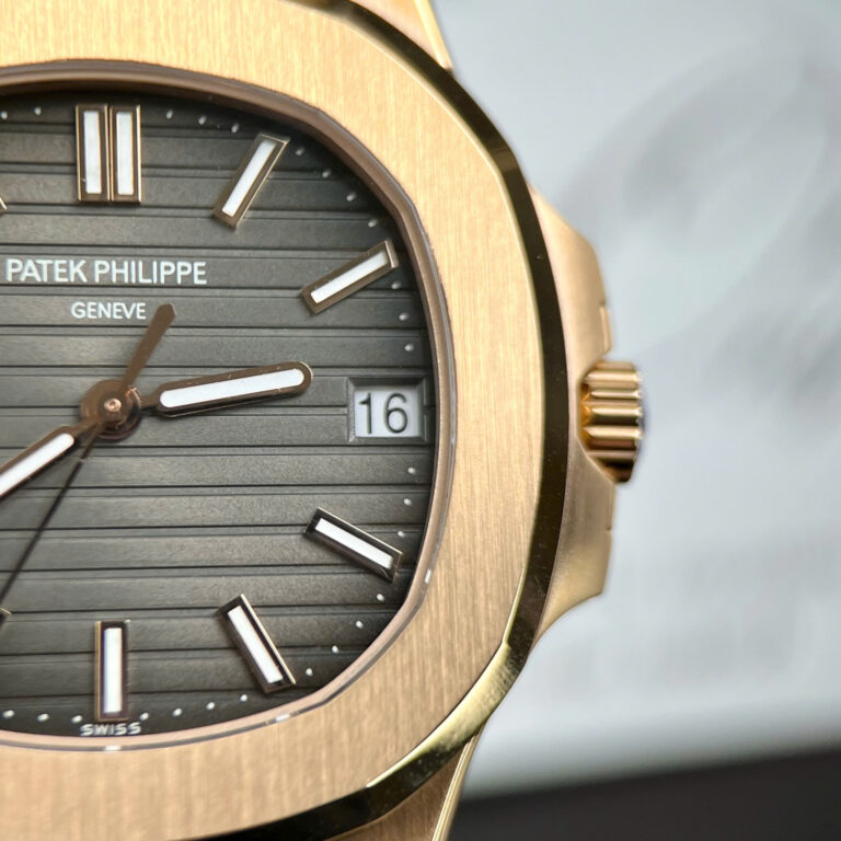 Patek Philippe Nautilus 5711 Replica Watch Gray Dial Leather Strap 3K Factory 40mm - Image 5